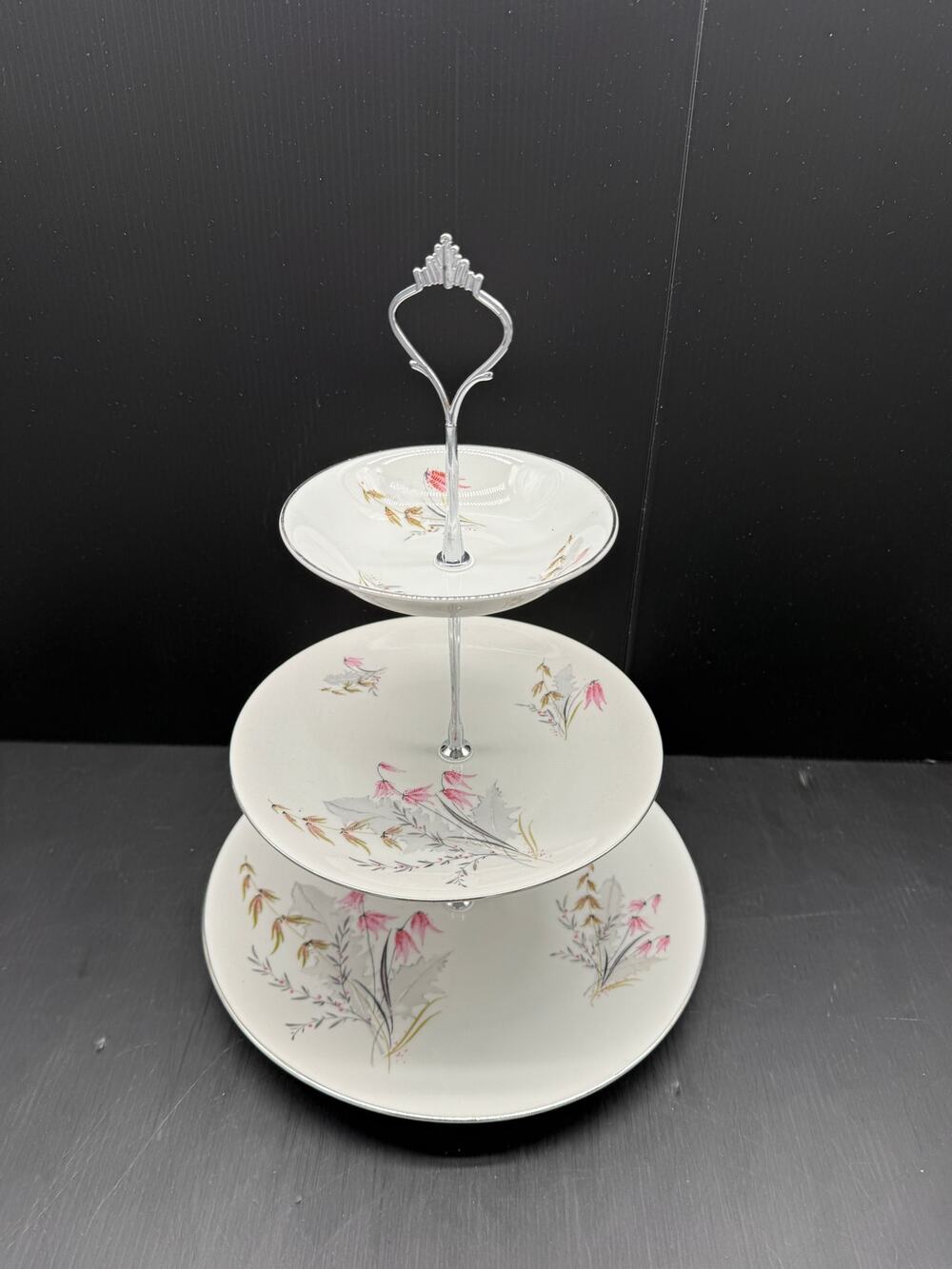 Handmade Tiered Tray from Vintage Plates